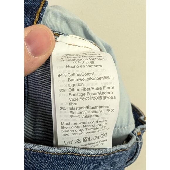 Madewell 10" High-Rise Skinny Jeans Button Fly Raw Hem Mackey Dark Wash 27 - Picture 11 of 11